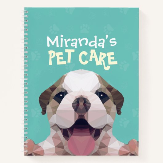 Pet Care Sitting Bathing Grooming Salon Food Shop Notitieboek (Voorkant)