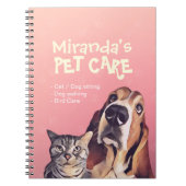 Pet Care Sitting Bathing Grooming Salon Food Shop Notitieboek (Voorkant)