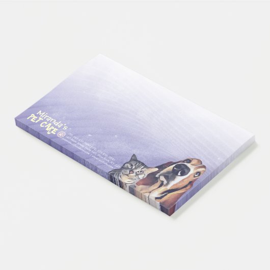 Pet Care Sitting Bathing Grooming Salon Food Shop Post-it® Notes (Schuin)