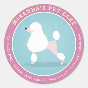 Pet Care Sitting Bathing Grooming Salon Food Shop Ronde Sticker