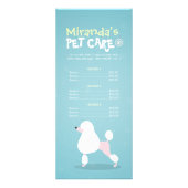 Pet Care Sitting Bathing Grooming Salon Price List Reclamekaart (Voorkant)