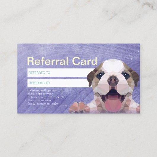 Pet Care Sitting Bathing & Grooming Shop Aanbevelingskaartje (Voorkant)