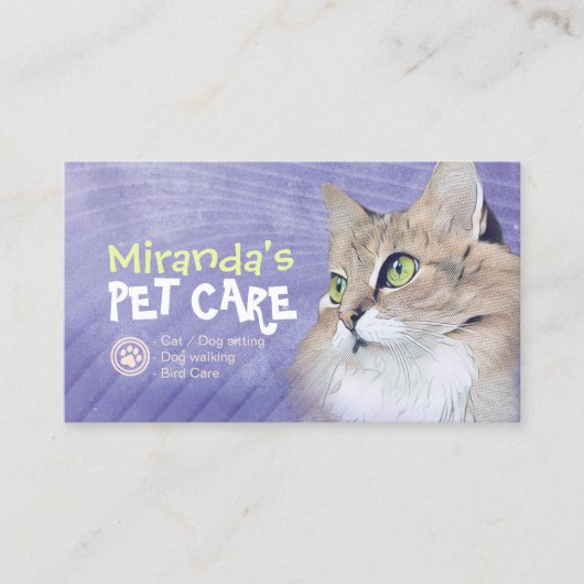 Pet Care Sitting Bathing & Grooming Shop Aanbevelingskaartje (Voorkant)