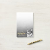 Pet Care Sitting Black and White Dog Oil Painting Post-it® Notes (Op bureau)