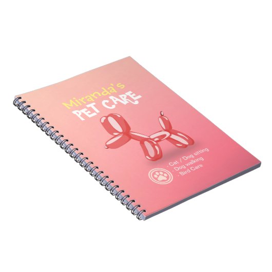 Pet Care Sitting Grooming Beauty Salon Dog ballon Notitieboek (Rechterzijde)
