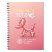 Pet Care Sitting Grooming Beauty Salon Dog ballon Notitieboek (Voorkant)