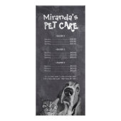 Pet Care Sitting Grooming Beauty Salon-prijslijst Reclamekaart (Voorkant)