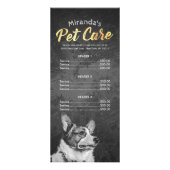 Pet Care Sitting Grooming Beauty Salon-prijslijst Reclamekaart (Achterkant)