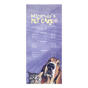 Pet Care Sitting Grooming Beauty Salon-prijslijst Reclamekaart