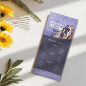 Pet Care Sitting Grooming Beauty Salon-prijslijst Reclamekaart