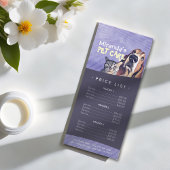 Pet Care Sitting Grooming Beauty Salon-prijslijst Reclamekaart