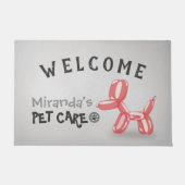 Pet Care Sitting Grooming Welcome Cute Dog ballon Deurmat (Voorkant)