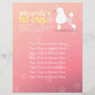 Pet Care Sitting Schattige tekenfilm Illustratie Flyer