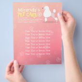 Pet Care Sitting Schattige tekenfilm Illustratie Flyer (Hand)