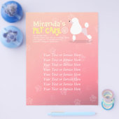 Pet Care Sitting Schattige tekenfilm Illustratie Flyer (Enkel)