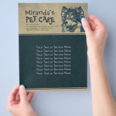 Pet Care Sitting Schattige tekenfilm Illustratie Flyer (Hand)