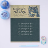 Pet Care Sitting Schattige tekenfilm Illustratie Flyer (Enkel)