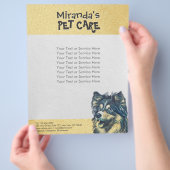 Pet Care Sitting Schattige tekenfilm Illustratie Flyer (Hand)