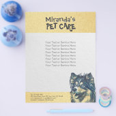 Pet Care Sitting Schattige tekenfilm Illustratie Flyer (Enkel)