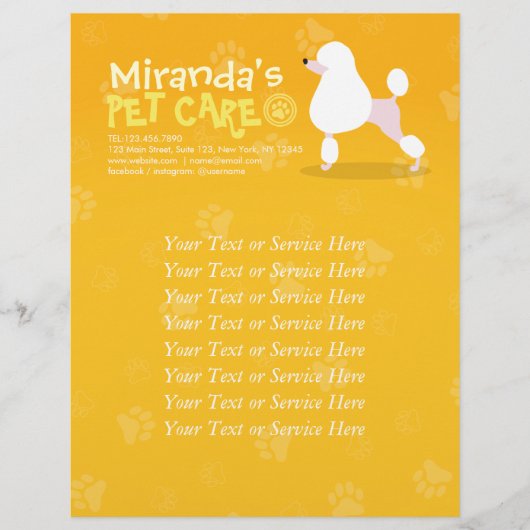 Pet Care Sitting Schattige tekenfilm Illustratie Flyer (Voorkant)