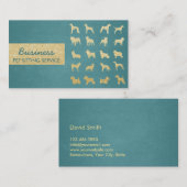 Pet Care Turquoise & Gold Dogs Silhouettes Modern Visitekaartje (Voorkant / Achterkant)