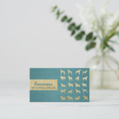 Pet Care Turquoise & Gold Dogs Silhouettes Modern Visitekaartje (Staand voorkant)