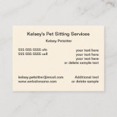 Pet Care Visitekaartje (Achterkant)