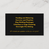 Pet Care Visitekaartje (Achterkant)