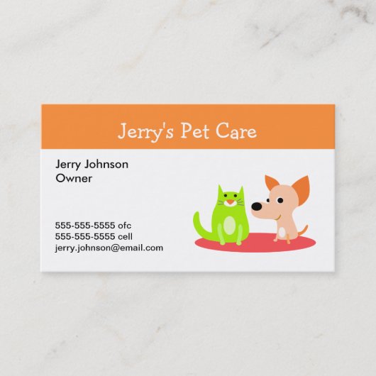 Pet Care Visitekaartje (Voorkant)