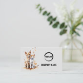 Pet Care Visitekaartje Met Kat en Hond (Staand voorkant)