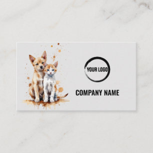 Pet Care Visitekaartje Met Kat en Hond