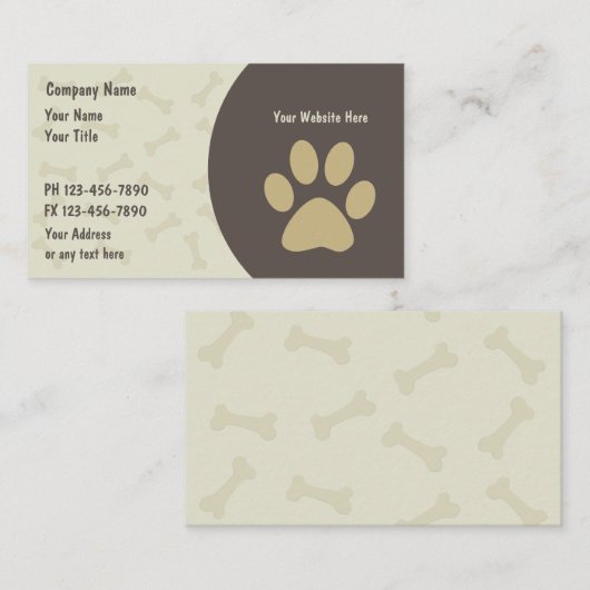Pet Care Visitekaartjes Nieuw (Voorkant / Achterkant)