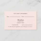 Pet Care, zittende, verzorgende afspraak Visitekaartje (Achterkant)