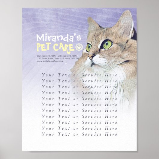 Pet Care Zitting Zwemend Pet Beauty Salon Poster (Voorkant)