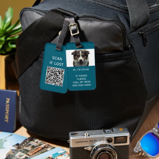 Pet carrier scan als verloren QR code telefoon naa Bagagelabel (Voorkant /achterkant)