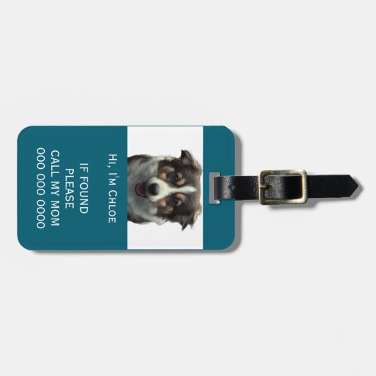 Pet carrier scan als verloren QR code telefoon naa Bagagelabel (Voorkant horizontaal)