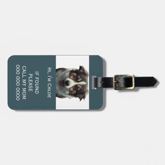 Pet carrier scan als verloren QR code telefoon naa Bagagelabel (Voorkant horizontaal)