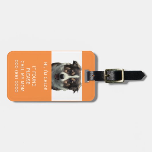 Pet carrier scan als verloren QR code telefoon naa Bagagelabel (Voorkant horizontaal)