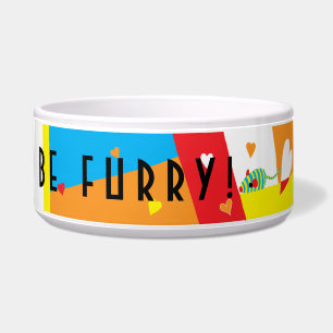 Pet CAT Bowl Large "Eat, Drink and be Furry" Voerbakje