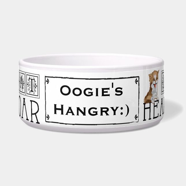 Pet CAT Bowl Large "I AM CAT Hear me ROAR" Voerbakje (Voorkant)