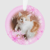 Pet Cat Christmas Roze Ornament (voorkant)