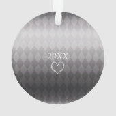 Pet Cat Christmas Zwart Goud Ornament (achterkant)