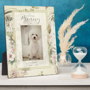 Pet Cat Dog Floral Vintage Romantic Memorial Fotoplaat