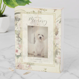 Pet Cat Dog Floral Vintage Romantic Memorial Houten Kist Print