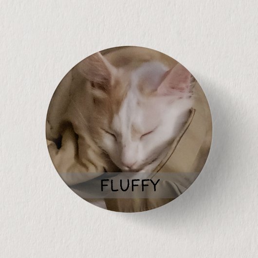 Pet Cat Dog Foto Naam Ronde Button 3,2 Cm (Voorkant)