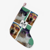 Pet Cat Dog Kerstmis Foto Collage Xmas Kleine Kerstsok (Voorkant (Hangend))