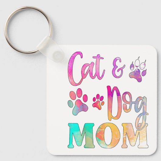 Pet Cat Dog mama voor vrouwen, Moederdag Sleutelhanger (Voorkant)