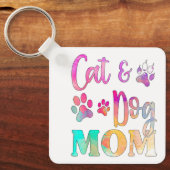 Pet Cat Dog mama voor vrouwen, Moederdag Sleutelhanger (Voorkant)