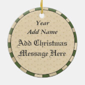 Pet Cat-fotokerstversiering Keramisch Ornament (Achterkant)