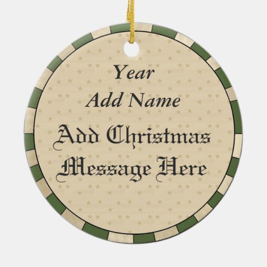 Pet Cat-fotokerstversiering Keramisch Ornament (Achterkant)